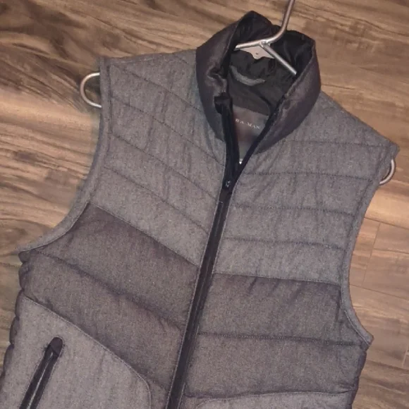 ZARA MAN Mixed Media Puffer Vest - Size Medium - Picture 5 of 8